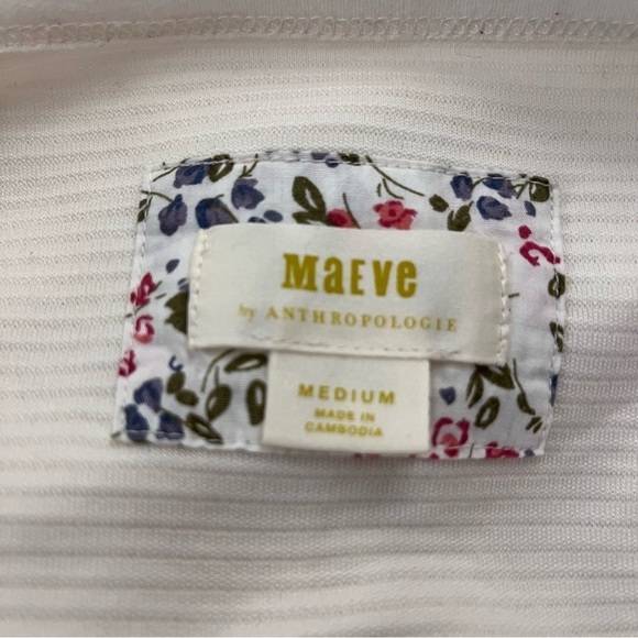 Maeve Anthropologie Stripe Texture Boatneck Long Sleeve Sweater Cream - Picture 3 of 7